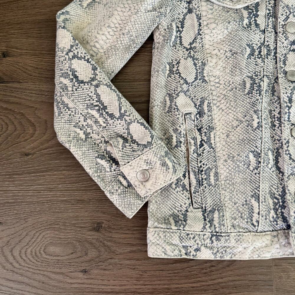 Free People Jacket Python Snake Denim Trucker Fes… - image 5